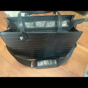 The Mini Work Tote in Black Croc/Brand New